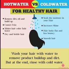 Hot Water vs Cold Water 💦 Cold Water Benefits, Damage Hair, How To Grow Natural Hair, Cold Shower, Fast Hairstyles, Hair Healthy, Healthy Hair Tips, Hair Food, Brittle Hair