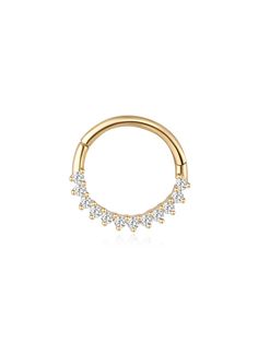 Details&Size Materials:14K Solid Gold Thickness/Gauge: 16g (1.2mm) Inner Diameter: 0.31"(8mmï¼?br> Stone:Ultra Shine AAAAA Cubic Zirconia Crystal Waterproof and Tarnish-proof & Hypoallergenic Piercing Ring, Solid Gold Necklace, Sell Gold, Ring Necklace, Ear Piercings, Cubic Zirconia, Solid Gold, Gold Necklace, Yellow Gold