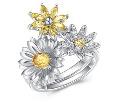 Flower power! Radiate all the good vibes with this blooming beauty, featuring cubic zirconia Diamonique simulated diamonds on a floral-shaped sterling silver ring. Cubic Zirconia Flower Ring Fine Jewelry, Cubic Zirconia Flower Shaped Fine Jewelry Ring, Cubic Zirconia Flower Ring In Fine Jewelry Style, White Gold Cubic Zirconia Flower Ring, Brilliant Cut Flower Ring, Flower Shaped Cubic Zirconia Ring With Diamond Accents, Flower Shaped Ring With Diamond Accents In Cubic Zirconia, Diamond White Flower-shaped Cubic Zirconia Ring, Silver Flower Ring With Brilliant Cut