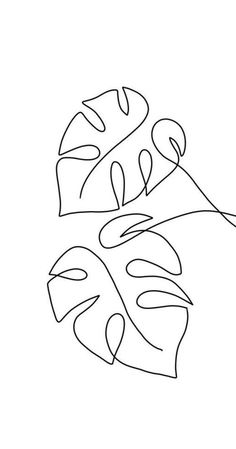 a line drawing of two leaves on a white background, one is black and the other is