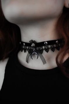 "Black velvet choker with lunula moon pendant. Choker width 1 \"(2,5 cm) Choker length - 12,2 \"(31 cm) + adjustment chain. Moon height 0,78 \" (2 cm) Please feel free to contact us if you need another size, or just add a note with your neck circumference to your order, so it will surely fit you! FREE SHIPPING for all orders to USA above 35$ - check out our store for more handcrafted stuff. Feel free to contact is if you have any questions! Follow us on Instagram:  @moonphases.jewellery" Crescent Moon Charm Jewelry For Parties, Crescent Moon Charm Party Jewelry, Moon Phase Choker Necklace, Gothic Metal Choker For Festivals, Grunge Halloween Choker Necklace, Festival Choker With Moon Charm, Crescent Moon Phase Jewelry For Party, Adjustable Grunge Choker For Halloween, Halloween Grunge Adjustable Choker