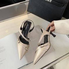 LBSFY - Pointed Toe Women Sandals 2024 New Arrivals Black Pink Beige Belt Buckle Party Dress Shoes Ankle Strap Sexy Party Dress Shoes Size 5.5=35=22.5cm Size 6=36=23cm Size 6.5=37=23.5cm Size 7=38=24cm Size 7.5=39=24.5cm Pointed Toe Sandals For Prom In Summer, Summer Prom Slingback Pumps With Pointed Toe, Spring Dinner Heels With Pointed Toe, Closed Toe Slingback Pumps For Prom, Closed Toe Slingback Pumps For Summer Prom, Summer Prom Slingback Pumps With Closed Toe, Summer Prom Closed Toe Slingback Pumps, Summer Slingback Pumps For Prom, Spring Party Slingback Pumps With Closed Toe