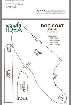 the diagram shows how to make a dog coat