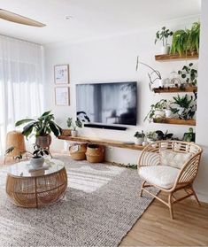 the living room is clean and ready to be used as an entertainment center for entertaining