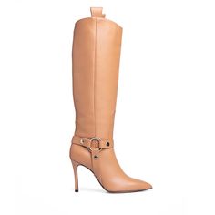 Beautiisoles Phoebe Beige Leather Boot Size 8 Brand New In Box. Beige Pointed Toe Boots With Buckle Closure, High Heel Calf Leather Boots With Removable Insole, Elegant Beige Ankle Strap Boots, Leather Boots With Heel Strap And Pointed Toe, Beige Leather Knee-high Heels, Leather Knee-high Heels With Buckle Closure, Chic Boots With Pointed Toe And Removable Insole, Chic Pointed Toe Boots With Removable Insole, Chic Ankle Strap Boots With Leather Sole