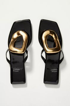 Jeffrey Campbell Linques Sandals | Anthropologie Feminine Sandals, Jeffrey Campbell Sandals, Upcoming Fashion Trends, Shoes For Spring, Denim On Denim, Elegant Sandals, Fashion Footwear, Vintage Inspiration, Metallic Sandals