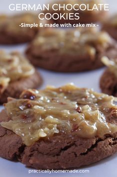 chocolate cookies with peanut butter frosting on top