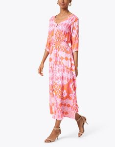 Kelsey Flamingo Pink Printed Dress | Walker & Wade Pink Tweed Dress, Pink Tile, Cotton Voile Dress, Skirt And Top Dress, Indigo Floral, White Floral Print Dress, Relaxing Weekend, Print Chiffon Dress, Pink Tiles