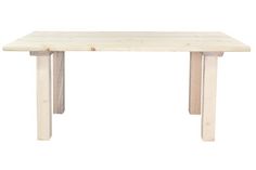 a wooden table on a white background