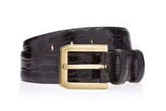 CROCODILE BELT WITH BRASS BUCKLE Leather Belts, Solid Brass