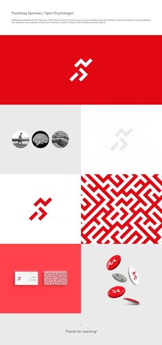 some red and white logos are shown on the same page, but with different colors