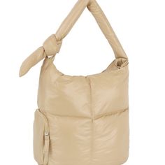 Rectangular Shoulder Bag With Puffy Design - Features A Top Zipper Closure - Equipped With A Side Pocket - Dimensions: 15 Inches X 7 Inches X 14 Inches Beige Hobo Bag For On-the-go, Beige Square Hobo Bag With Adjustable Strap, Trendy Square Beige Hobo Bag, Versatile Beige Rectangular Hobo Bag, Square Beige Shoulder Bag For Daily Use, Beige Square Shoulder Bag For On-the-go, On-the-go Beige Hobo Bag, Trendy Camel Shoulder Bag, Trendy Camel Rectangular Bag