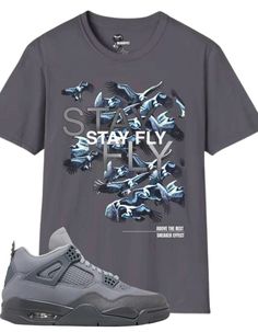 This SNEAKER EFFECT TEE SHIRT to match Air Jordan 4 Retro SE 'Wet Cement' is the perfect match for your sneakers. SNEAKER EFFECT tee's are a great addition to your wardrobe Show off your Kicks with this stylish and comfortable t-shirt to match. Breathable Casual T-shirt For Streetwear, Casual Gray T-shirt For Light Sports, Casual Sneakers With Letter Print For Streetwear, Casual Letter Print Sneakers For Streetwear, Gray Casual Tops For Light Sports, Casual Graphic Print Sneakers For Streetwear, Casual Sneakers With Relaxed Fit For Streetwear, Relaxed Fit Casual Sneakers For Streetwear, Casual Relaxed Fit Sneakers For Streetwear