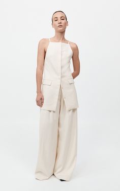 Tailored Wool-Blend Suiting Mini Dress By St. Agni | Moda Operandi St Agni, Trouser Suits, Moda Operandi, Designer Fashion, Wool Blend, Dress Outfits, Slim Fit, Trousers, Off White