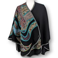 Reposhing This Item I Purchased From @Angieshort. Loved It, But Ready To Rotate For Something New. Questions? Leave A Comment Below! Traditional Black Shawl Outerwear, Traditional Black Cape For Fall, Bohemian Black Outerwear For Layering, Bohemian Black Outerwear With Patchwork, Black Bohemian Patchwork Outerwear, Bohemian Black Patchwork Outerwear, Quilted Clothes, New York Vintage, Vintage Cape