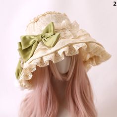 The price is for a hat only, others are not included.  The hat is beige. Color options are the colors of the bowknots on the hat. Hats With Big Bows, Cheap One Size Fits Most Kawaii Hats, Adjustable Kawaii Style Cheap Hats, Cheap Cute Adjustable Costume Hats, Cottagecore Accessories Hats, Fairy Core Hats, Cute Bucket Hats, Silly Clothes, Silly Hats