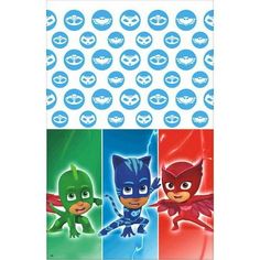 the pj masks stickers are designed to look like they're in different colors