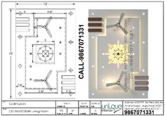 an architectural drawing shows the floor plan for a living room and dining area with lights