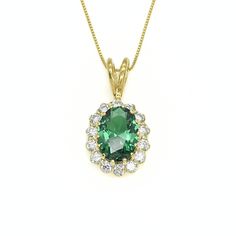 Gold Emerald Pendant set with a Created Emerald in a Diamond cut, flawless clarity & lively green color, at 14x10mm, surrounded by many small CZ Diamonds. Princess Diana Neckalce design made of Solid 925 Sterling Silver ☞ made to last. **The pendant is plated with 18k Gold (the thickest plating - 3 Micron) over Solid 925 Sterling Silver.Click here for ☞ Matching EarringsClick here for ☞ Matching Ring Details:♥ Created Emerald in a lively green color & CZ Diamonds in flawless clarity♥ Emerald: 14 Emerald Pendant Set, Matching Ring, Victorian Gold, Emerald Pendant, Emerald Necklace, Matching Rings, Cz Diamond, Dream Jewelry, Natural Emerald