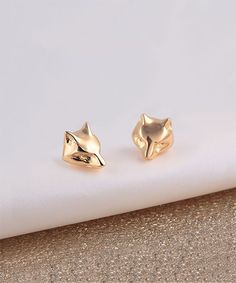 Gold Fox Stud Earrings Fox Jewelry, Foxes Necklace, Planet Necklace, Fox Gift, Necklace Chain Lengths, Matching Jewelry, Silver Fox