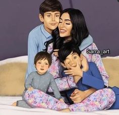 a painting of a family sitting on a bed with the caption that reads, you are