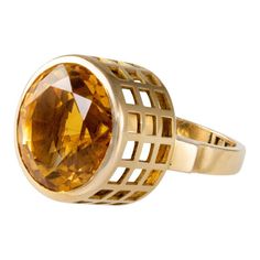 1950s Sigurd Persson Citrine and Gold Ring For Sale at 1stDibs Modern Yellow Gold Topaz Ring With Polished Finish, Modern Gold Topaz Ring, Modern Citrine Rings For Formal Occasions, Modern Yellow Gold Citrine Ring, Modern Citrine Ring In Yellow Gold, Modern Formal Hallmarked Topaz Ring, Modern Citrine Yellow Gold Ring, Modern Gold Topaz Ring, Hallmarked, Vogue Jewelry