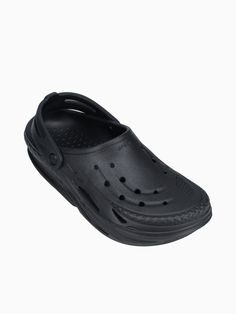 Off Grid Clog Black Comfortable Black Clogs With Round Toe, Comfortable Black Round Toe Clogs, Black Non-slip Comfortable Clogs, Comfortable Non-slip Black Clogs, Comfortable Black Non-slip Clogs, Black Clogs With Cushioned Footbed, Comfortable Black Clogs With Cushioned Footbed, Comfortable Black Clogs With Rubber Sole, Casual Black Synthetic Clogs