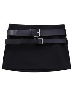 Tavimart Double Belt Fashion Mini Skirt Woman High Waist A-line Solid Color Simple Short Faldas Female Vintage Streetwear Casual Skirts Belted Black Mini Skirt For Workwear, Black Mini Skirt With Belt Loops For Work, Black Belted Skirt For Work, Black Workwear Skirt With Belt, Black Workwear Skort With Belt Loops, Black Skort With Belt Loops For Spring, Black Mini Skort With Belt Loops, Spring Black Skort With Belt Loops, Belted Black Mini Skirt