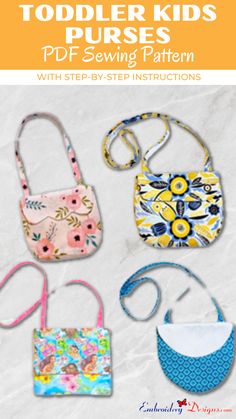 an image of toddler purses sewing pattern