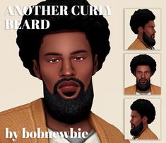 an image of a man with beards for the simse game, another curly beard by borrewbie