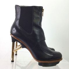 Great Condition Yohji Yamamoto Shoes, Y 3 Yohji Yamamoto, Design Moodboard, Shoe Design, Yohji Yamamoto, Gold Leather, Shoes Heels Boots, Shoes Women Heels, Designer Shoes