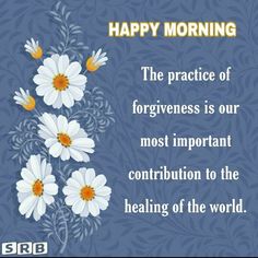 a greeting card with daisies and the words happy morning