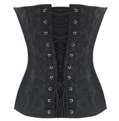 Steampunk Women's Overbust Corset Black Long Dress Fitted Corset Dress For Halloween Cosplay, Black Steampunk Corset For Costume Party, Black Corset Dress For Halloween With Corset Back, Underbust Corset Dress For Costume Party, Black Corset Dress With Boning, Black Corset Dress With Boning And Fitted Bodice, Fitted Sleeveless Corset Dress For Halloween, Formal Fitted Corset Dress With Boning, Black Punk Overbust Corset Dress