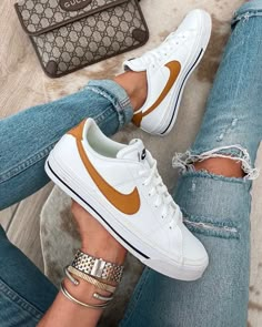 Nike Sneakers, belt bag, casual style, holiday gift Gucci Belt Bag, Trendy Womens Shoes, Tennis Shoes Outfit, Abercrombie Jeans, Nike Sneaker, Womens Summer Shoes, Closet Goals, Nike Sneakers Women, Bum Bag