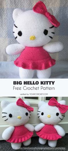 crochet hello kitty stuffed animal pattern