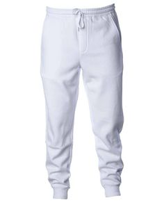 Midweight Fleece Pants - WHITE - L | Independent Trading Co. Midweight Fleece Pants in White Size Large | Cotton/Polyester Blend Winter White Loungewear Pants, White Sweatpants For Sports In Winter, White Sweatpants For Winter Sports, White Winter Sweatpants For Sports, White Winter Activewear For Jogging, Winter White Jogging Activewear, White Casual Pants With Comfort Waistband, Casual White Pants With Comfort Waistband, White Stretch Sweatpants For Loungewear