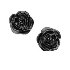 Black Rose Jewelry, Stud Earrings Black, Black Rose Flower, Gothic Jewellery, Alchemy Gothic, Earrings Gothic, Gothic Rose, Goth Earrings, Rose Stud Earrings