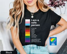 Pride Ally Shirt I Am A Safe Person T-shirt Pride Parade - Etsy Ally Pride Flag, Pride Month Outfit Ideas, Pride Outfit Ideas, Trans Ally, Safe Person, Parade Outfit, Pride Parade Outfit, Ally Shirt, Progress Pride Flag