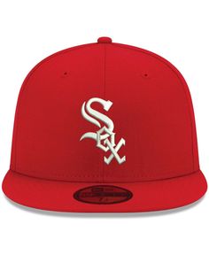 Highlight your loyalty to the Chicago White Sox by grabbing this Logo 59FIFTY fitted hat from New Era. It features a unique color design with bold Chicago White Sox graphics embroidered on the crown. This cap will be the perfect addition to any ensemble. Classic Red Hats For Sports Events, Classic Red Hat For Sports Events, Red Hats For Baseball Season, Short Brim Baseball Cap For Baseball Season, Red Flat Bill Hats For Fan Gear, Red Flat Bill Fitted Hat For Baseball Season, Red Flat Brim Hat For Fan Gear, White Sock, Fitted Hat