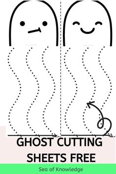 two ghost cut outs with the words ghost cutting sheets free