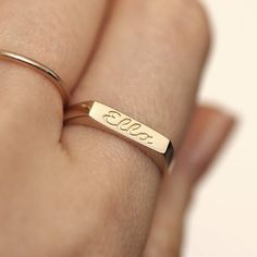 Name Ring, Initial Ring, Monogram Ring, Personalized Ring, 10K 14K Solid Gold Name Ring, Gold Person Luxury Elegant Engraved Ring With Name, Gold Nameplate Ring For Gift, Gold Engraved Promise Ring With Hallmarks, 14k Gold Engraved Name Ring, Gold Nameplate Engraved Ring For Anniversary, Fine Jewelry Gold Rings With Name Detail, Gold Engraved Nameplate Ring For Anniversary, Personalized Gold Engraved Ring Fine Jewelry, Personalized Gold Engraved Ring In Fine Jewelry Style