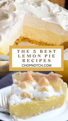 Dive into a world of citrusy bliss with our curated collection of the best lemon pie recipes! Each pie is a symphony of flavors, with the tartness of fresh lemons balanced perfectly with sweet fillings and flaky crusts. Whether you're hosting a dinner party or simply craving a slice of sunshine, these lemon pie recipes are sure to satisfy. #LemonPieRecipes #CitrusyDelights #DessertInspiration #HomemadeGoodness #ChopNotchRecipes #PiePerfection #LemonLovers #BakingMagic #DessertIdeas Miniature Impossible Lemon Pies, Lemon Cool Whip Pie, Joanna Gaines Lemon Pie, Magnolia Lemon Pie, Lemon Icebox Pie Eagle Brand No Bake, Lemon Condensed Milk Pie, Lucky Leaf Lemon Pie Filling Recipes, Lemon Pies Recipes, Lemon Coconut Pie