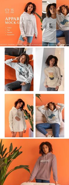 an image of a woman posing with her hands on her hips and wearing a sweatshirt that says appare me