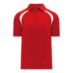 Colors: Red/White Fabrics: Actiflex Features: 3 Button Polo Moisture Wicking Sizing: A1820-208 Fitted Red Polo Shirt For Sports, Red Polo Shirt For Sports, Red Collared Polo Shirt For Sports, Red Collared Sports Top, Fitted Red Polo Shirt With Polo Collar, Fitted Red Polo Shirt, Red Fitted Polo Shirt, Sporty Red Collared Polo Shirt, White Casual Polo Shirt With Buttons