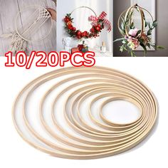 10 / 20 pcs wooden hoop wreaths for christmas decorations