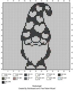 a cross stitch pattern with a panda bear on it's chest and the words, `