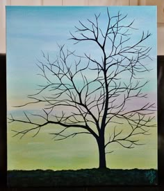 a painting of a tree with no leaves