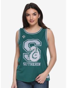 Slytherin Fashion, Harry Potter Hogwarts Houses, Harry Potter Slytherin, Harry Potter Shirts, Harry Potter Merchandise, Harry Potter Collection, Green And Silver, Womens Jersey, Harry Potter Hogwarts