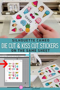 someone is cutting out stickers on the same sheet and then using them to make it