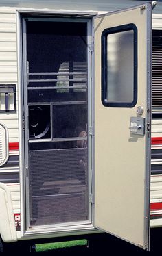 an open door on the side of a trailer